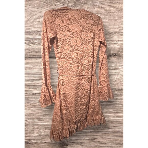 Free People We Are HAH Wrap Star Dress Sz XS Womens Pink Lace Wrap Around Tie Dr - Picture 10 of 11